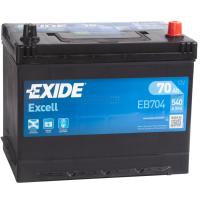 EXIDE Excell EB704 Asia  70R обр. пол. 540A 260x172x220