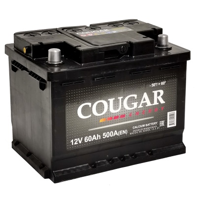 COUGAR Energy 60Ah прям. пол. 500А 242x175x190