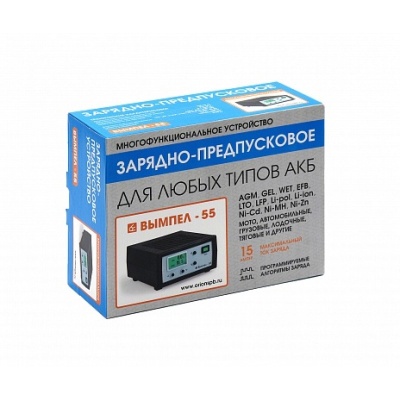 Зарядное устройство Вымпел-55 (автомат, 0,5-15А, 0,5-18В, ЖК индикатор)