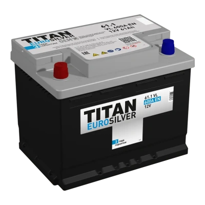 TITAN EUROSILVER 61Ач прям. пол. 600А 242x175x190