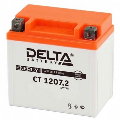 Мото DELTA CT 1207.2 7Ач 130A обр. пол. 114x70x108 (YTX5L-BS, YTZ7S, YTZ6S)