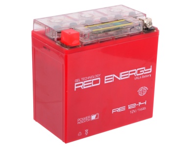 Мото Red Energy DS1214 14Ач 205A прям. пол. 151х88х147 (YTX14-BS, YTX14H-BS, YTX16-BS, YB16B-A)