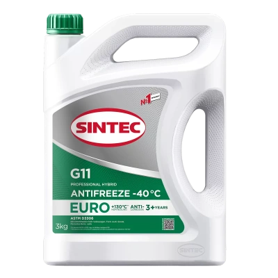 Антифриз Sintec Euro G11 green (зеленый) -40, 3кг