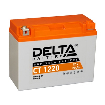 Мото DELTA CT 1220 20Ач 250A обр. пол. 204x91x159 (Y50-N18L-A3, YTX24HL-BS, YTX24HL)
