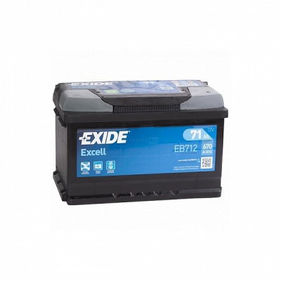 EXIDE Excell EB712 71R обр. пол. низкий 670А 278x175x175