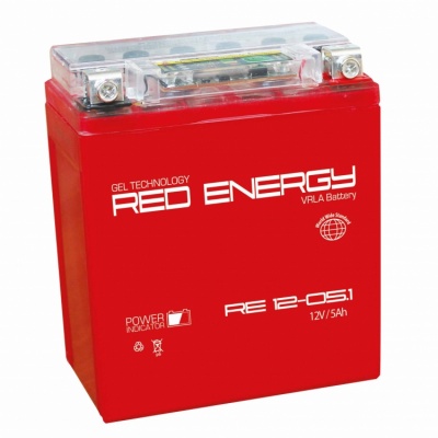 Мото Red Energy DS1205.1 5Ач 70A обр. пол. 120х61х129 (YB5L-B, 12N5-3B)