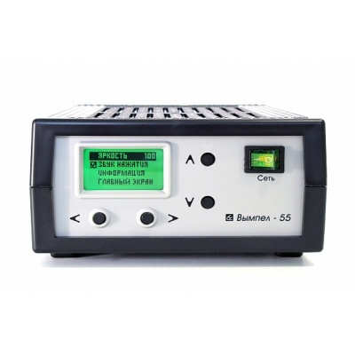 Зарядное устройство Вымпел-55 (автомат, 0,5-15А, 0,5-18В, ЖК индикатор)