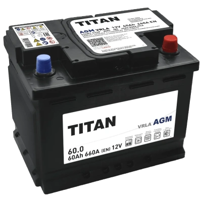 TITAN AGM 60Ач обр. пол. 660A 242x175x190