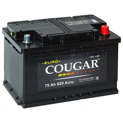 COUGAR Energy 75Ah прям. пол. 620А 278x175x190