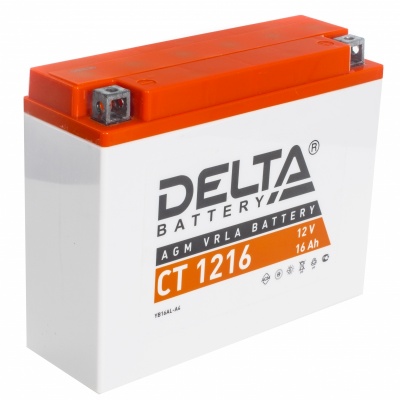 Мото DELTA CT 1216 16Ач 200A обрат. пол. 205x70x162 (YB16AL-A2)